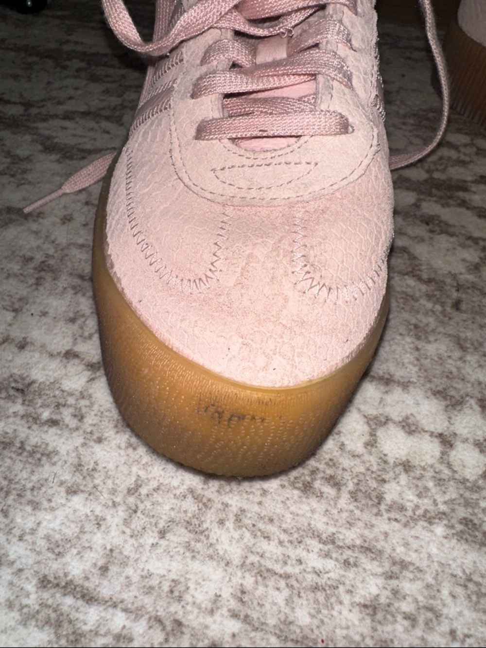 adidas Pink Suede Samba Sambarose Sneakers with Gum Sole - Picture 7 of 7